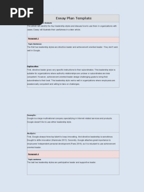 Essay Plan