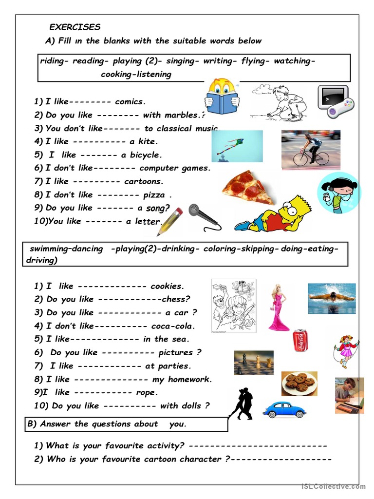 LIKE + VERB Ing | PDF
