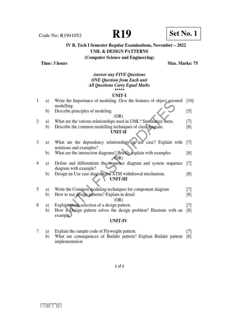 Uml Design Patterns Nov 2022 | PDF | Use Case | Unified Modeling Language