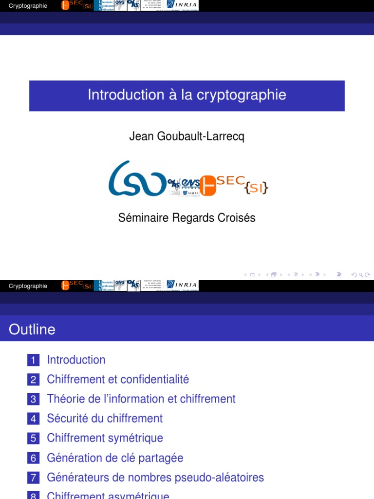 Introduction à la cryptographie | PDF | Cryptage | Cryptanalyse