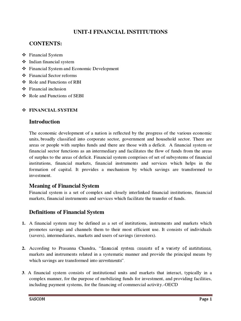 Overview of India's Financial System | PDF | Financial Markets ...
