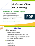Rice Bran Wax: A Co-Product of Rice Bran Oil Refining