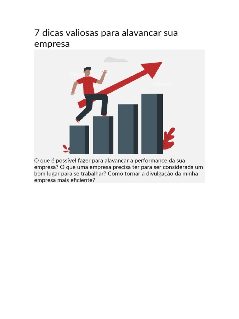 7 Dicas para Alavancar Sua Empresa | PDF