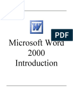 Microsoft Word 2000 Introduction