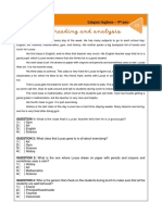 Text Reading and Analysis: Língua Inglesa - 9º Ano