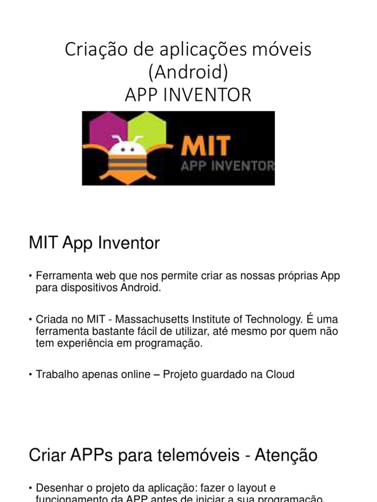 Criando Apps Android com MIT App Inventor | PDF | Aplicativo para ...