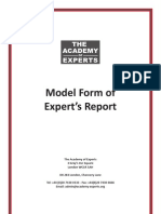 Model Form of Expert's Report 2011