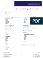 Elementary English Progress Test Answer Key