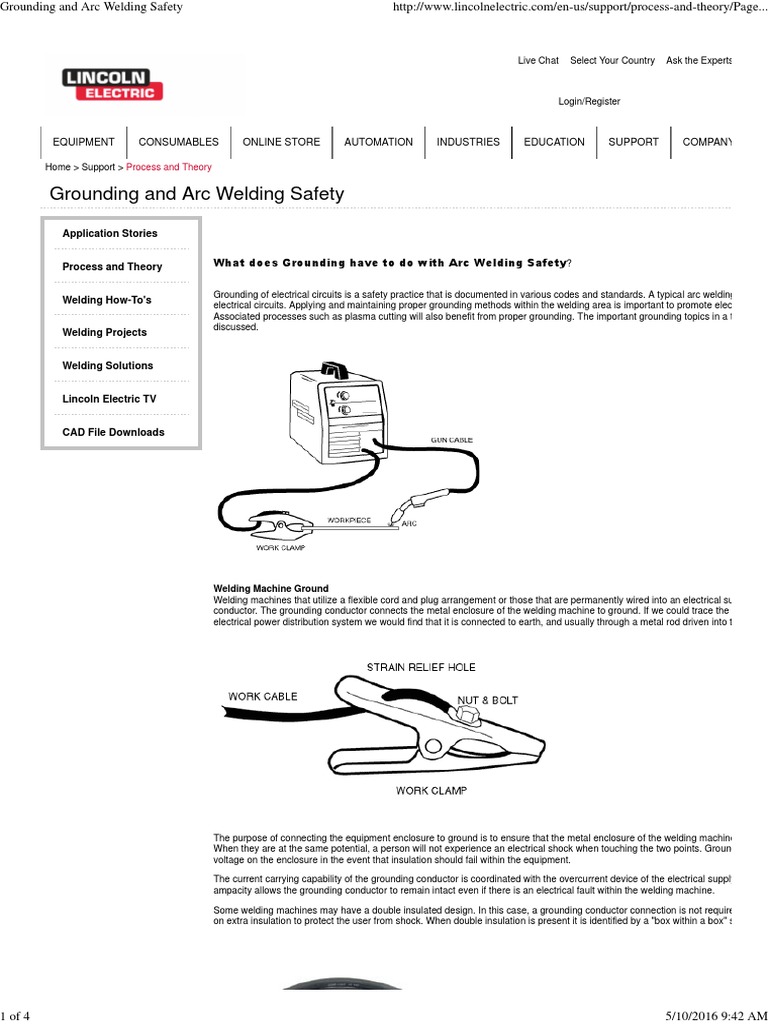 Lincoln Grounding and Arc Welding Safety PDF Construction Welding