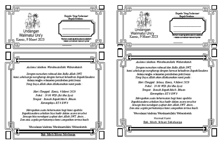 Cara Membuat Undangan 1 Lembar Jadi 2