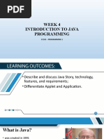 CC102 Week-4 Lesson-Introduction To Java Programming