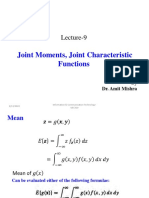 Lec-9 - Joint Moments and Joint Characteristic Functions of Functions of Two Random Variables