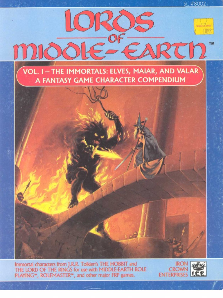 MERP / JRTM – Lords Of The Middle-Earth Vol.I : The Immortals – Jeu De Rôle I.C.E.