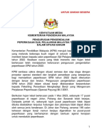 Kenyataan Media Kementerian Pendidikan Malaysia Pengurusan Pengendalian Peperiksaan Sijil Pelajaran Malaysia Tahun 2022 Dalam Situasi Banjir