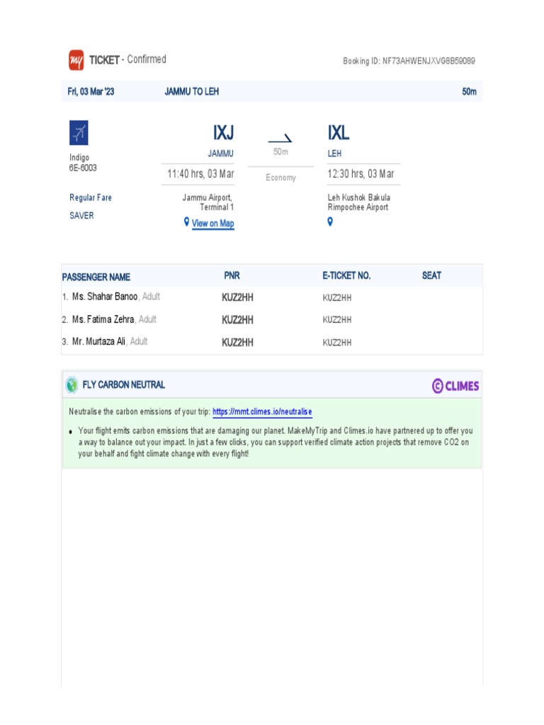 NF73AHWENJXVG8B59089 ETicket | PDF | Identity Document | Airport