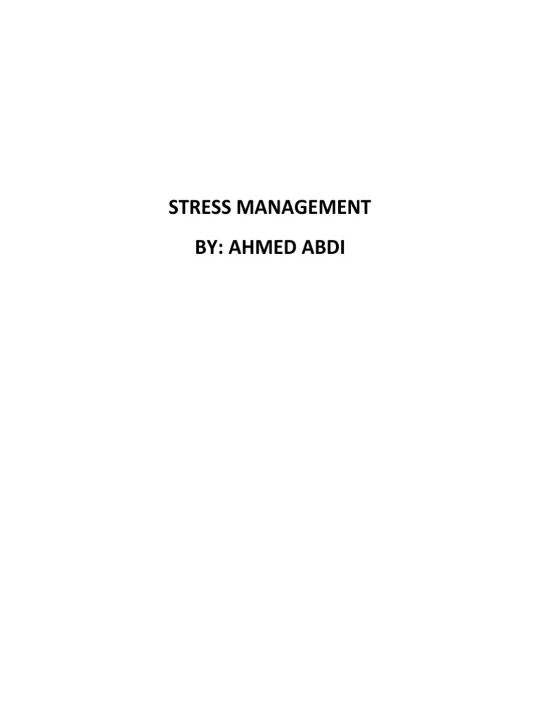 Stress Management in the Workplace | PDF | Stress (Biology ...
