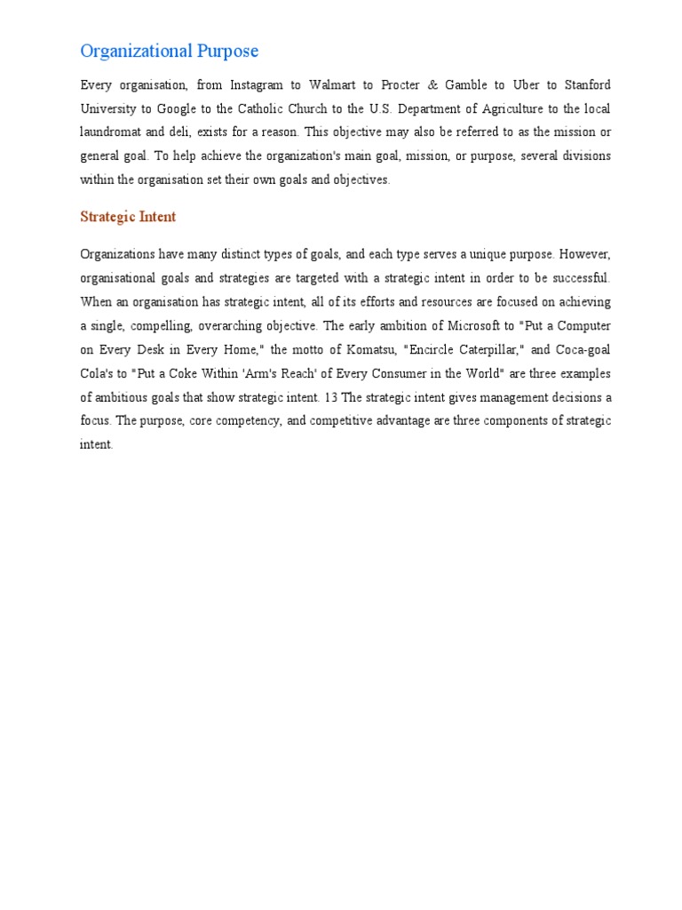 Organizational Purpose Pdf
