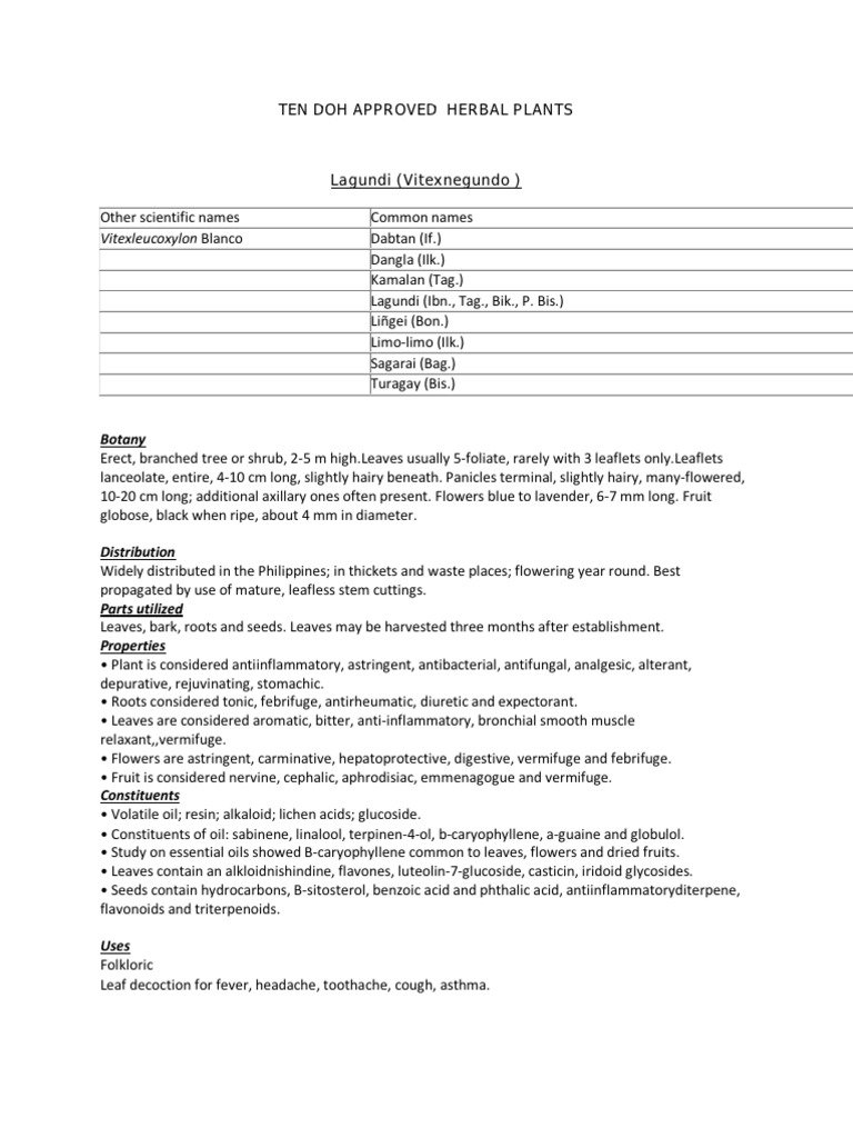 Ten Doh Approved Herbal Plants Download Free PDF Garlic High