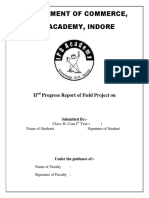 B.Com Field Project Progress Report