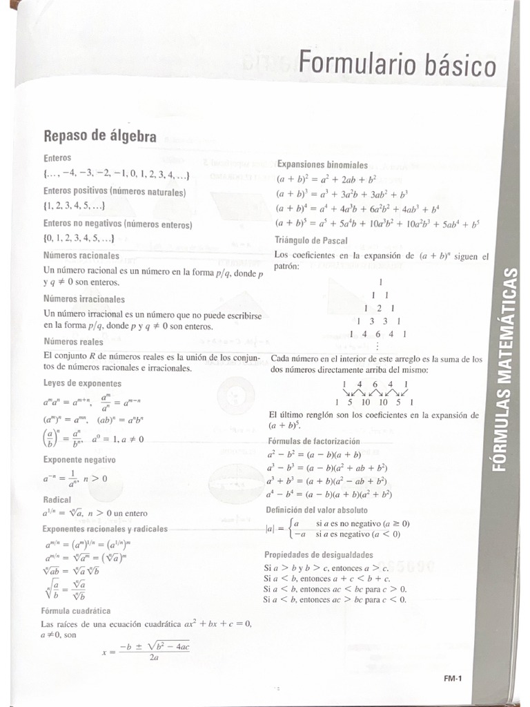 Formulario Math | PDF