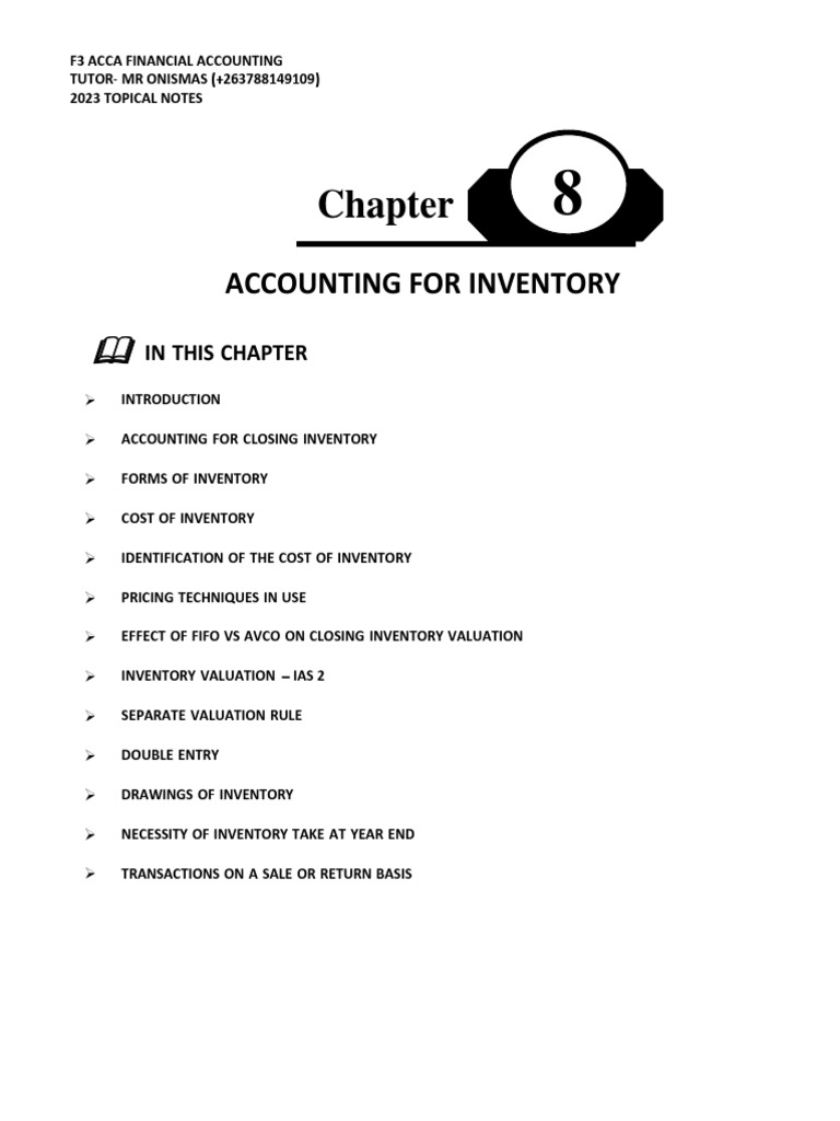 F3 ACCA Financial Accounting - Inventory by MOC | PDF | Inventory ...