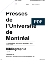 La Terminologie - Principes Et Techniques - Bibliographie - Presses de L'université de Montréal