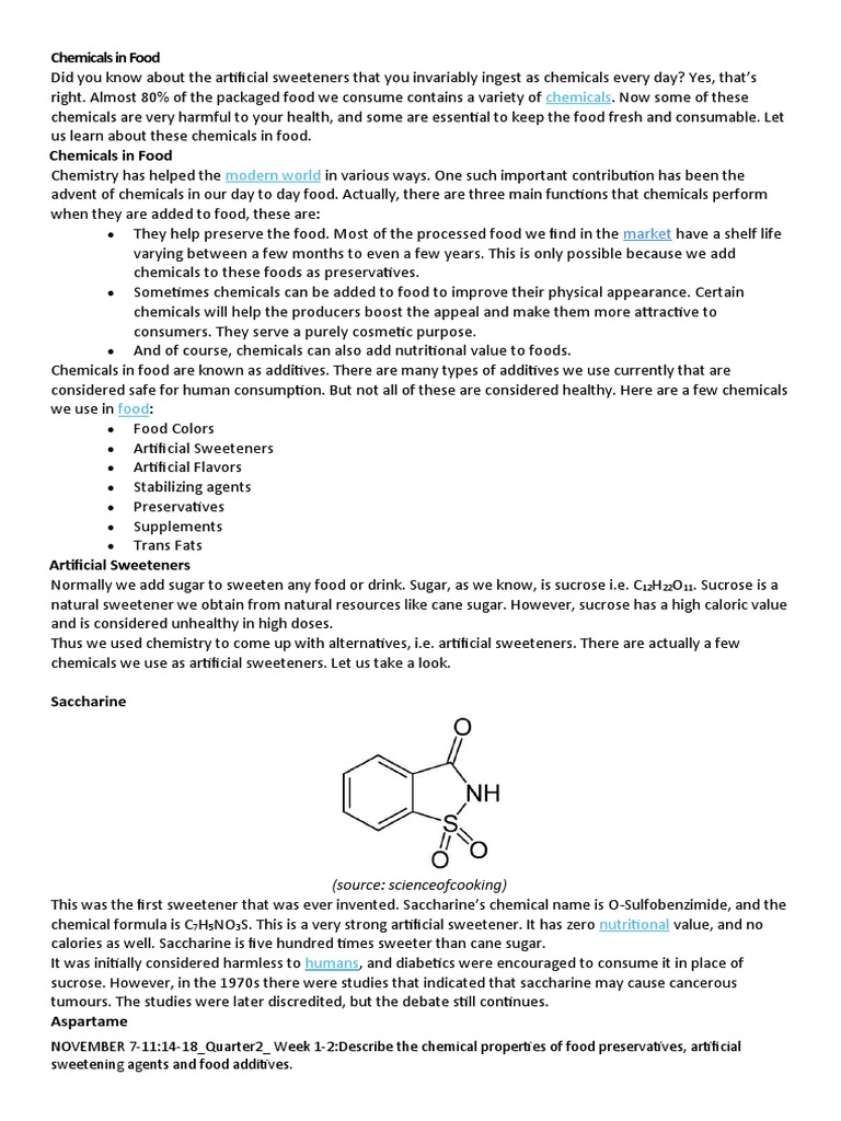 CHEMICALS IN FOOD AND THEIR EFFECTS PDF intelligence overview