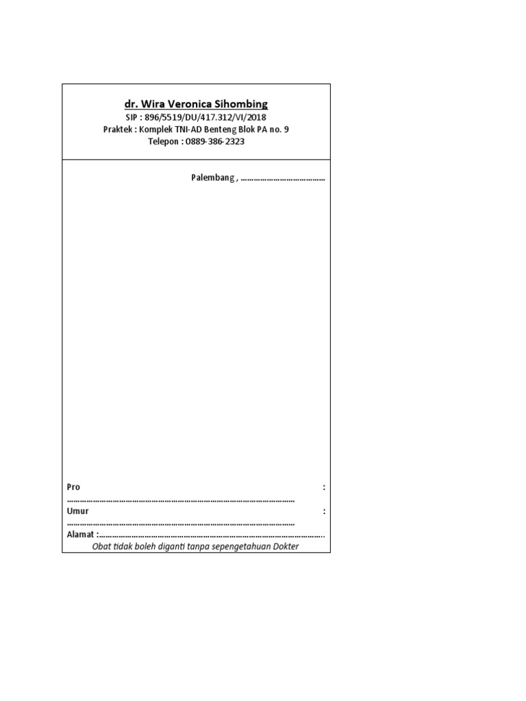 Format Resep - Print | PDF