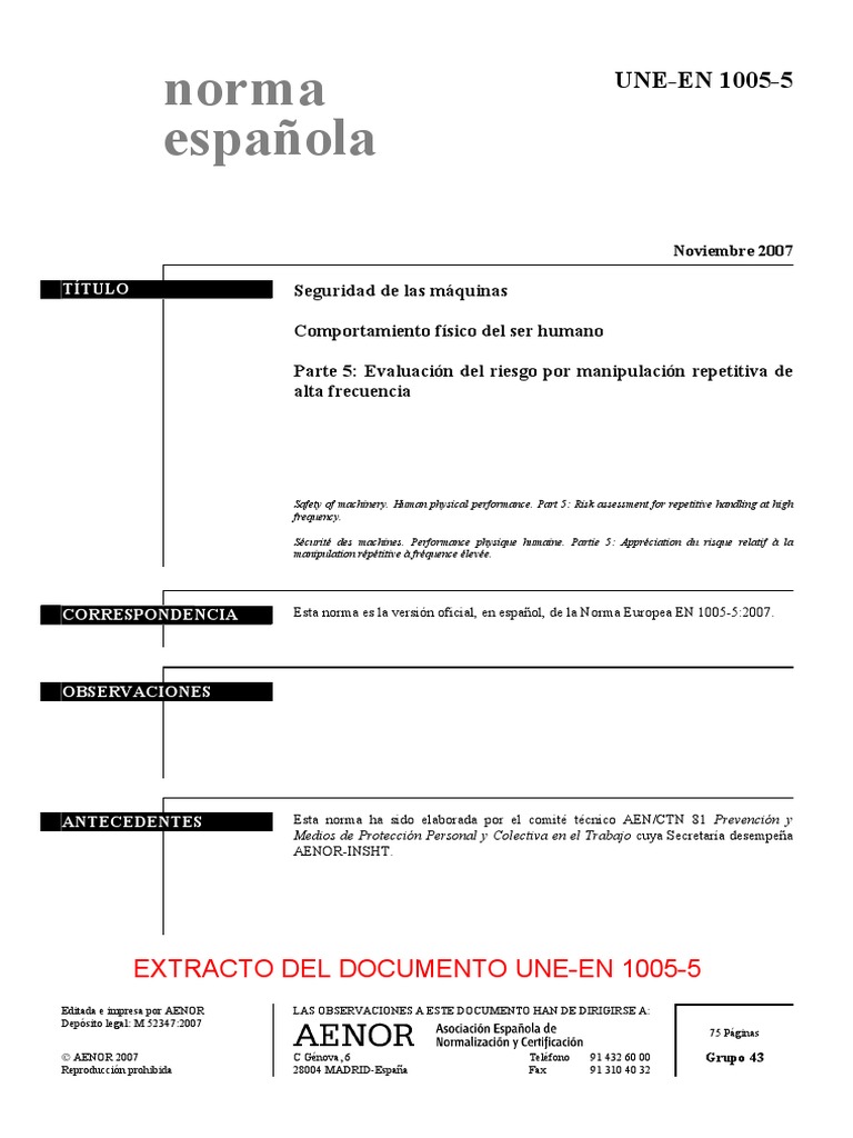 (Ex) Une en - 1005 5 2007 | PDF | Factores humanos y ergonomía ...
