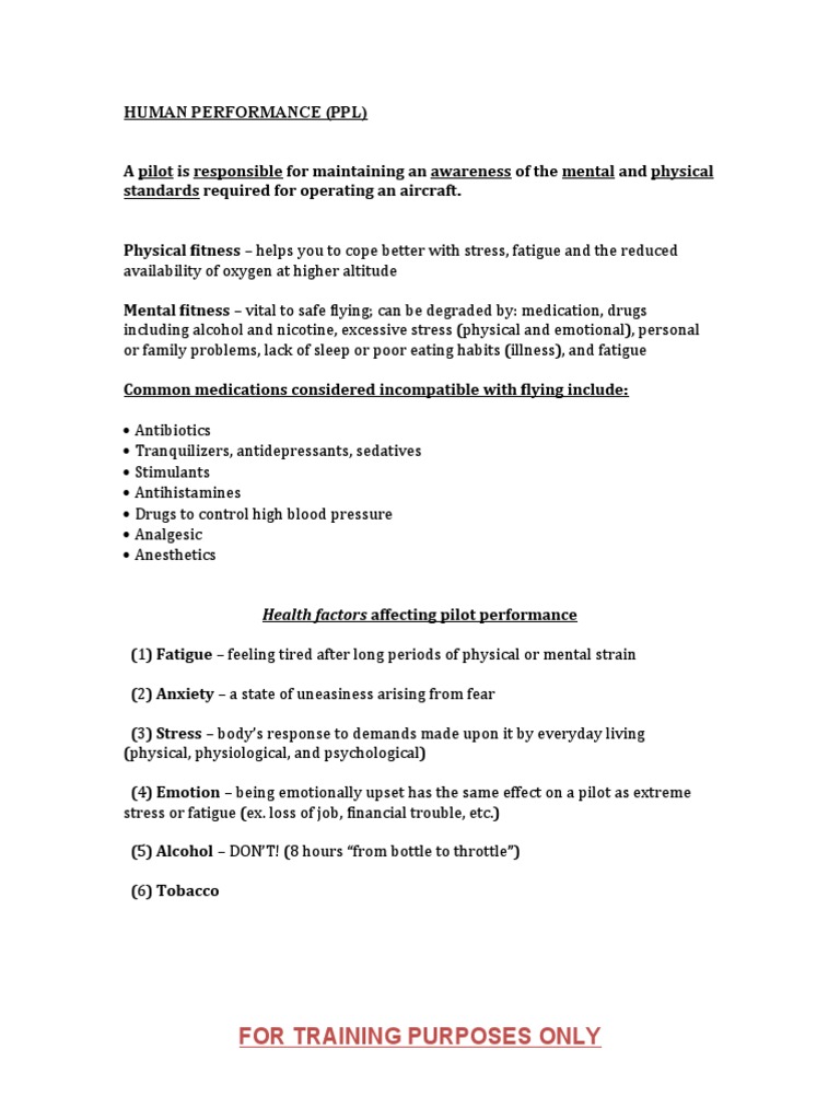 Pilot Performance and Safety Factors | PDF | Hypoxia (Medical) | Scuba ...