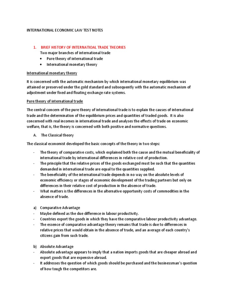 International Economic Law Test Notes | PDF | Dumping (Pricing Policy ...