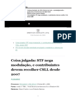 STF - Segurança Jurídica em Matéria Tributária