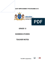 Grade 12 SSIP Sessions 6-7 Business Studies (TN) Booklet 2013