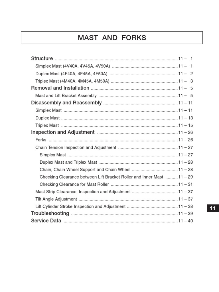 Forks and Masts: Installation Guide | PDF | Lift (Force) | Screw