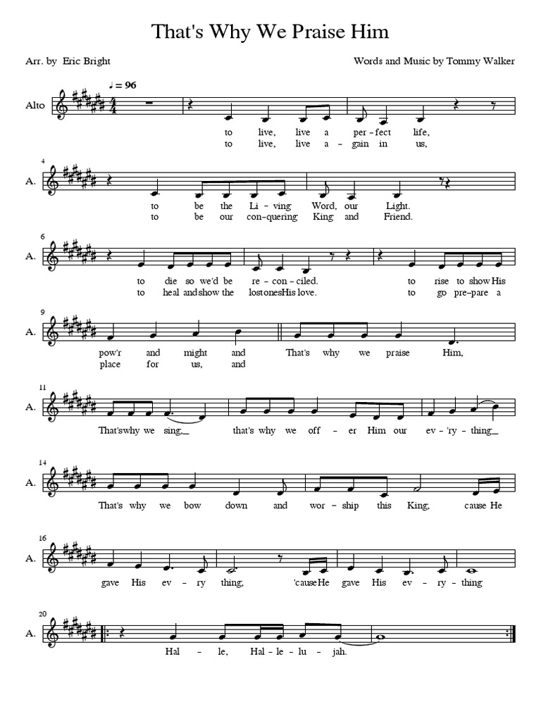 That S Why We Praise Him Alto Part PDF