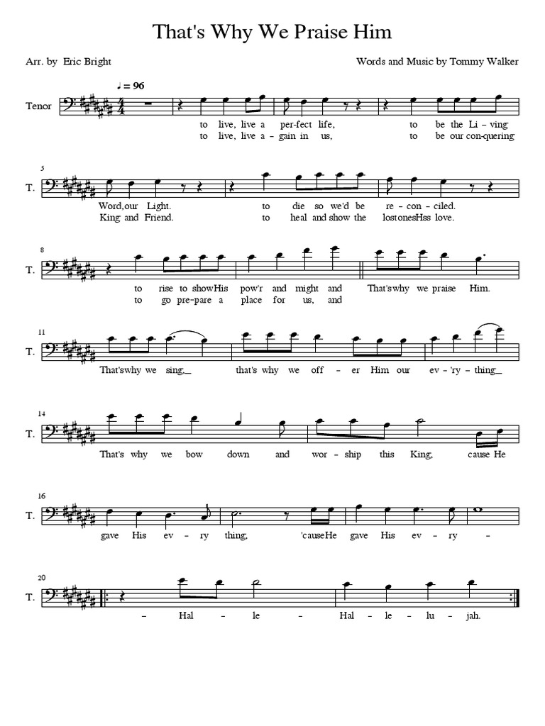 That s why we praise him tenor part pdf