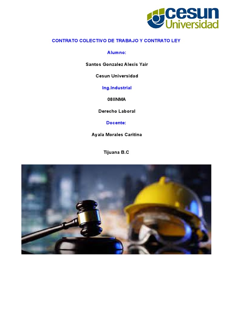 Contrato Colectivo de Trabajo y Contrato Ley | PDF | Acuerdo colectivo ...