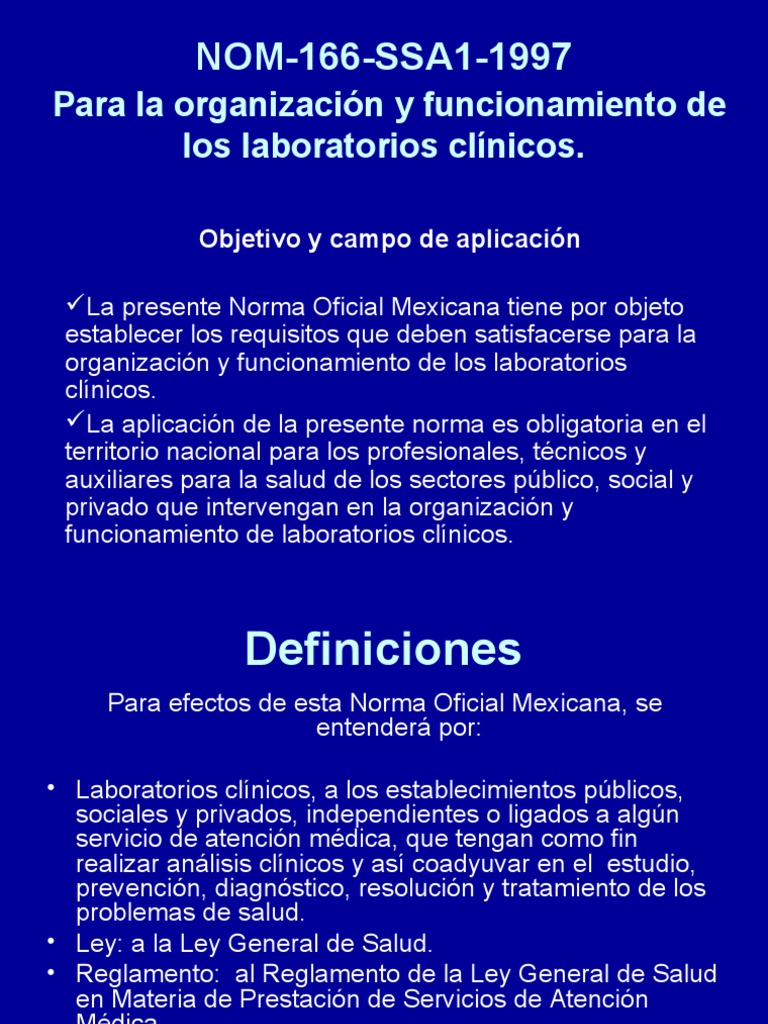 NOM166SSA11997 Funcionamiento y organización de los