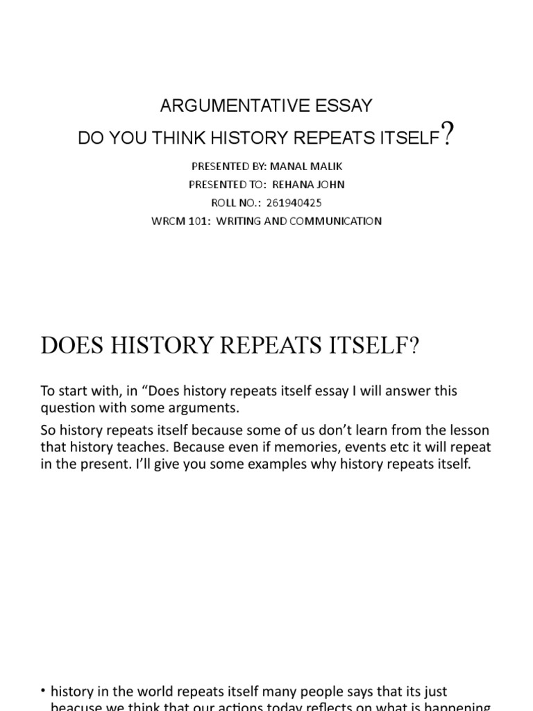 Argumentative Essay History PDF