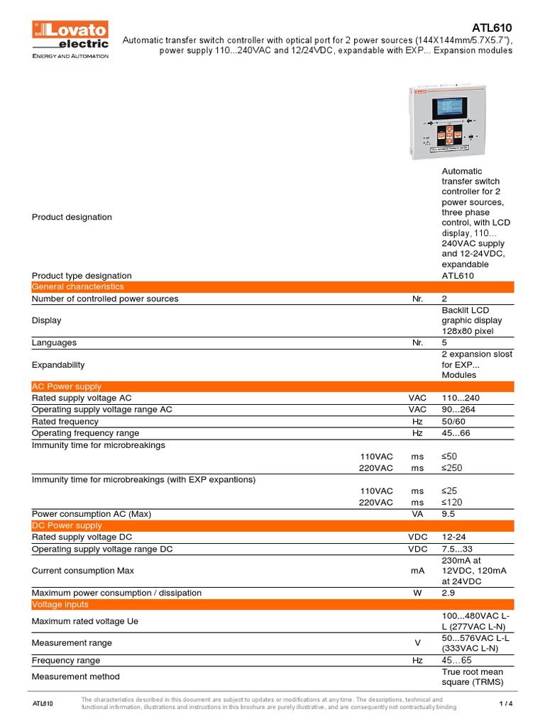 General Characteristics PDF Alternating Current Power Supply