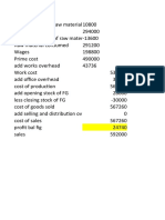 Q14 N 15 Cost Sheet