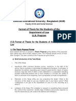 FASS Law Student Thesis Format