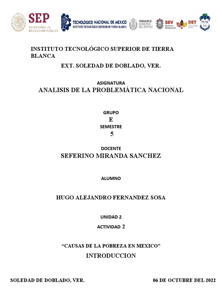 Causas de La Pobreza en Mexico | PDF | Pobreza | Pobreza e indigencia