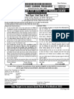 NEET Pre-Medical Test 2 for Academic Session 2021-2022