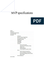 MVP Specifications