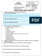 Estructura Del Sujeto Ficha de Reforzamiento