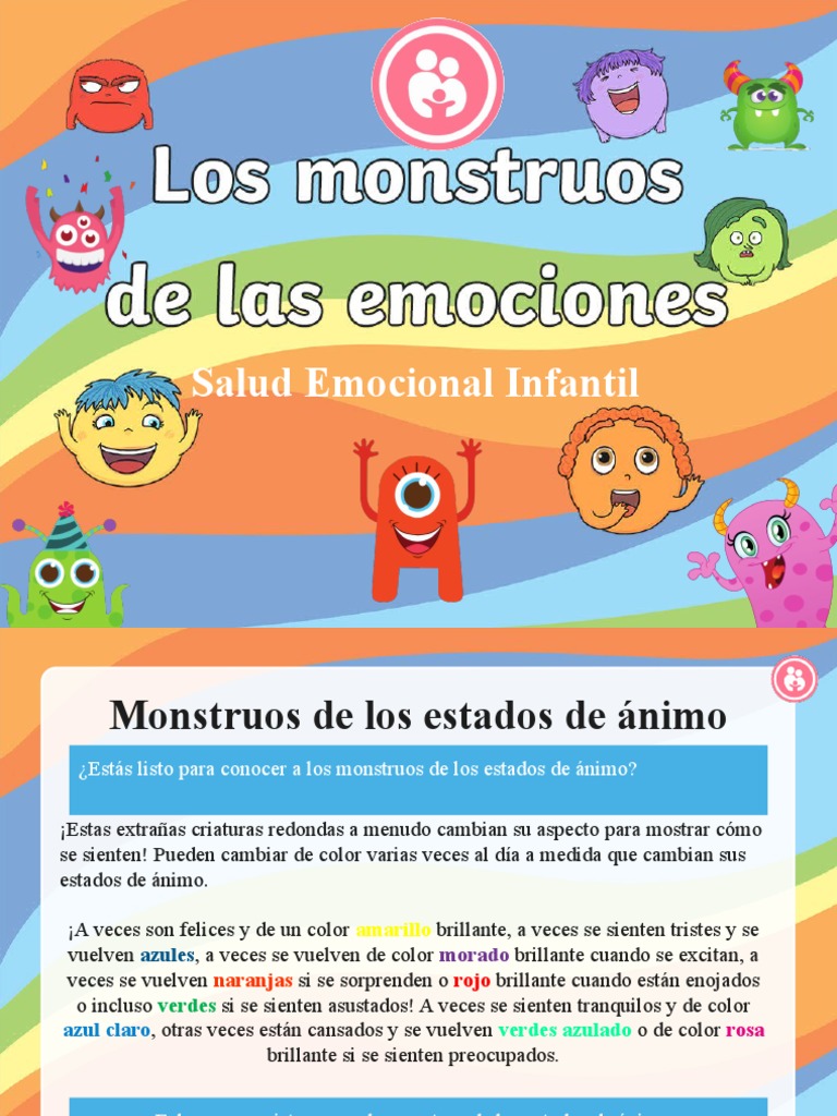 Monstruo de Las Emociones - Salud Emocional Infantil | PDF | Color ...