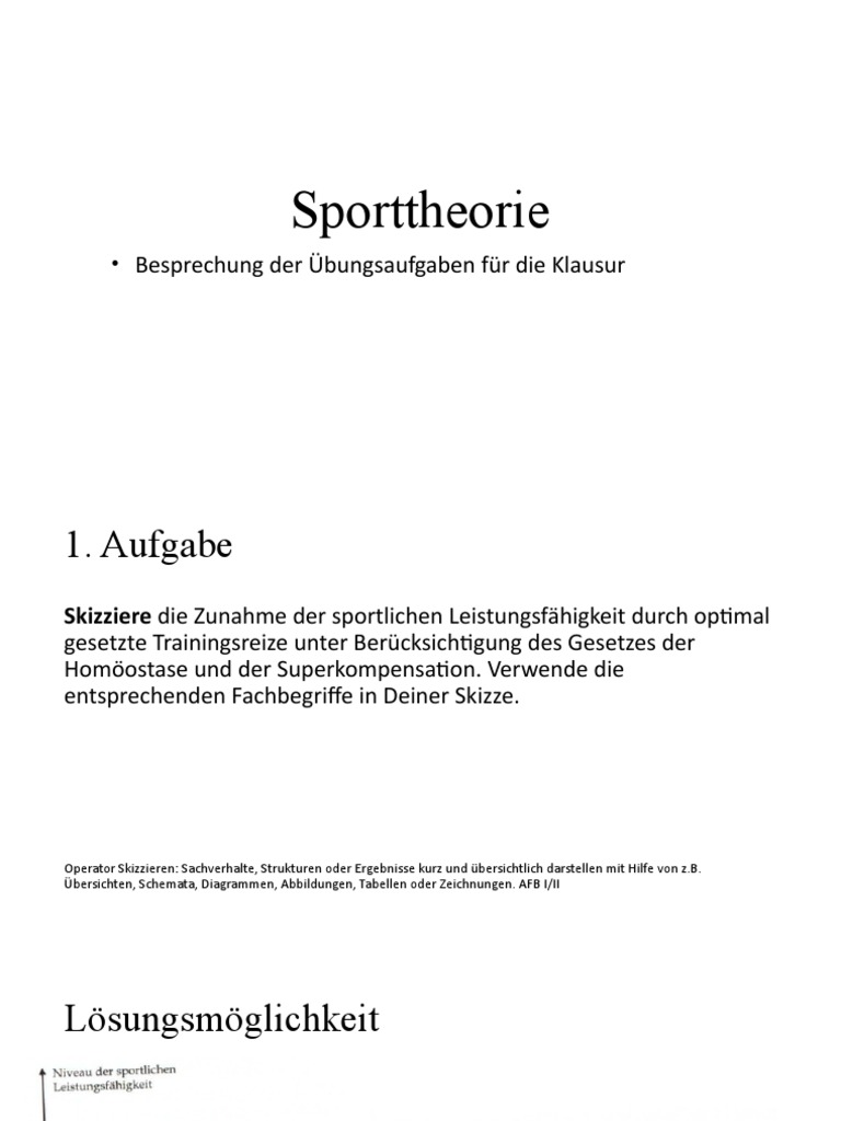 Trainingsprinzipien Übungsaufgaben | PDF