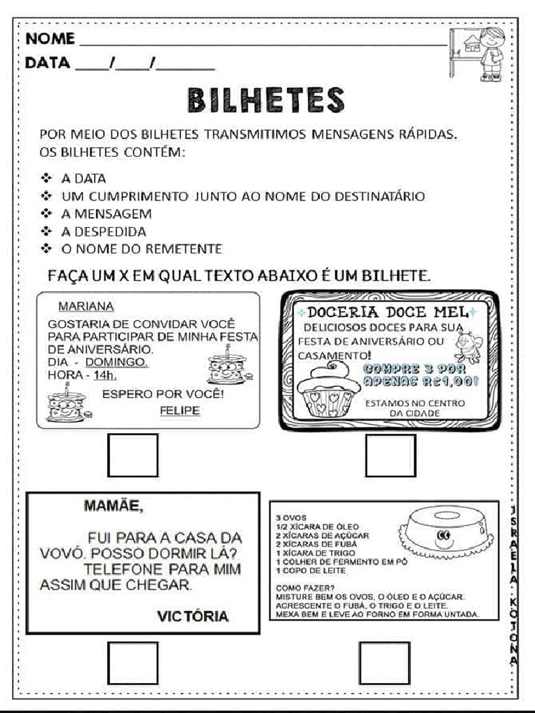 Genero Textual - Bilhetes | PDF