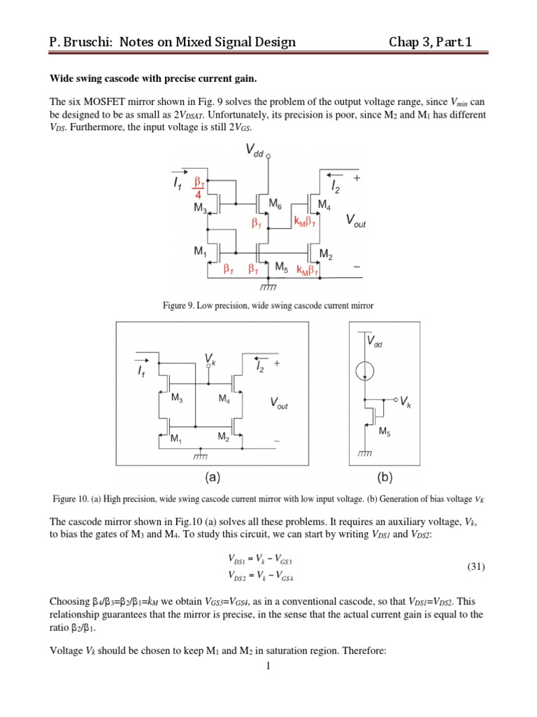 Precision Wide Swing Cascode Current Mirror | PDF | Electrical Circuits ...